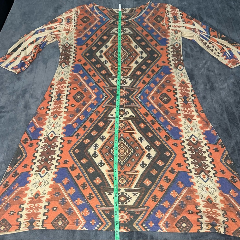 EUC Fresh of LA Bohemian Geometric Print Dress Multicolor Size 2X - Picture 9 of 14